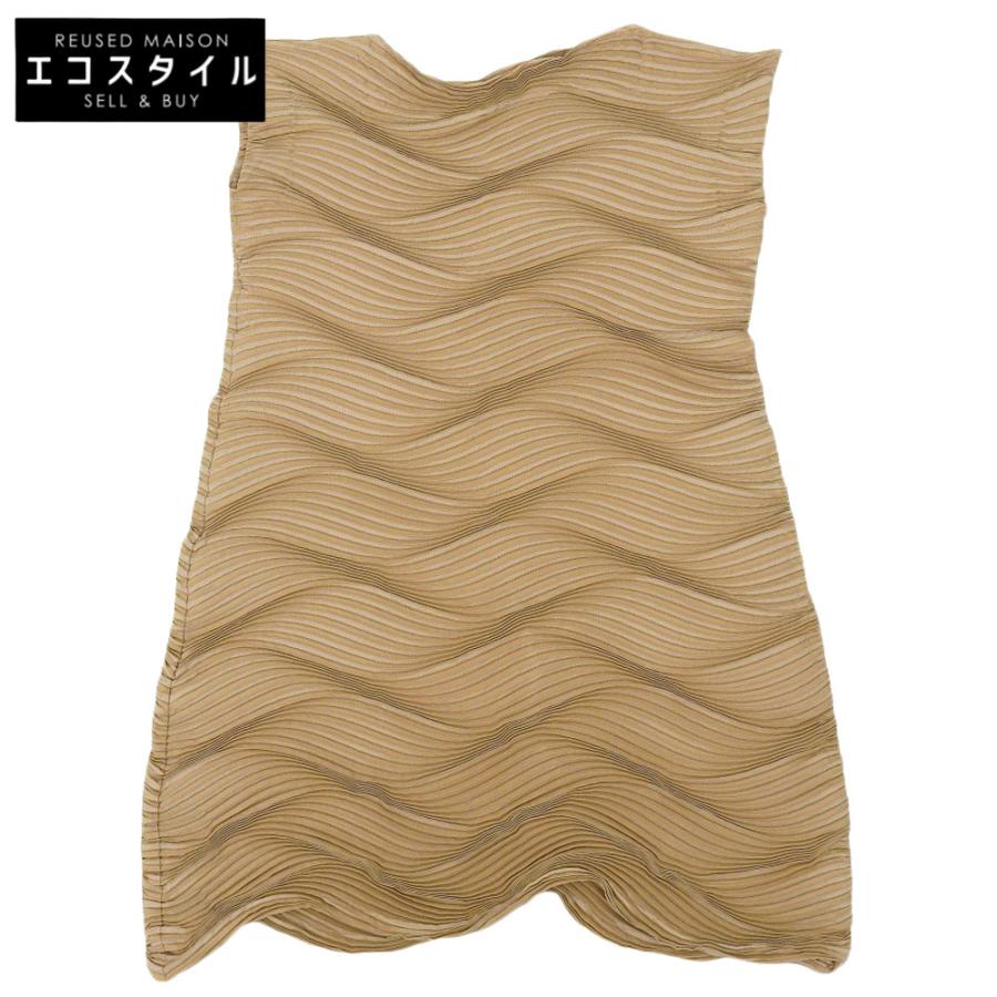 ISSEYMIYAKE イッセイミヤケ ポリエステル×シルク プリーツ ワンピース  