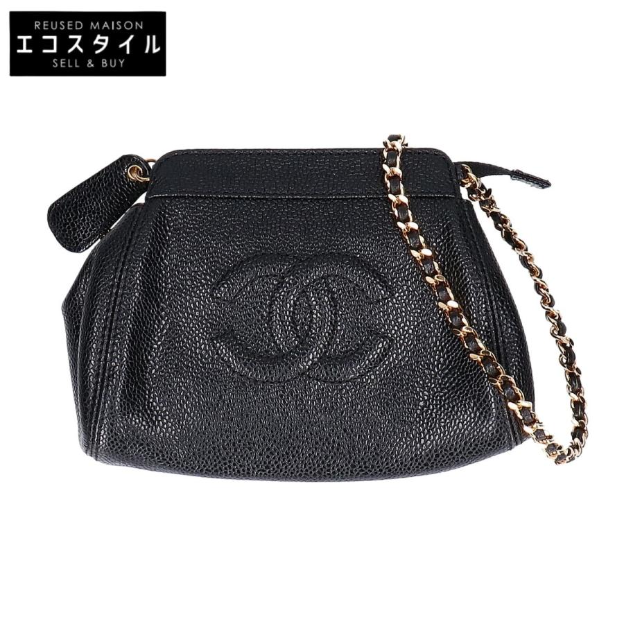 CHANEL（シャネル） 美品/ ココマーク キャビアスキン ミニ チェーン
