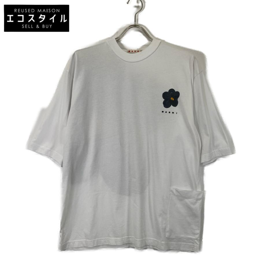 MARNI（マルニ） 22年 HUMU0229P2 ホワイト フラワーデザイン Tシャツ