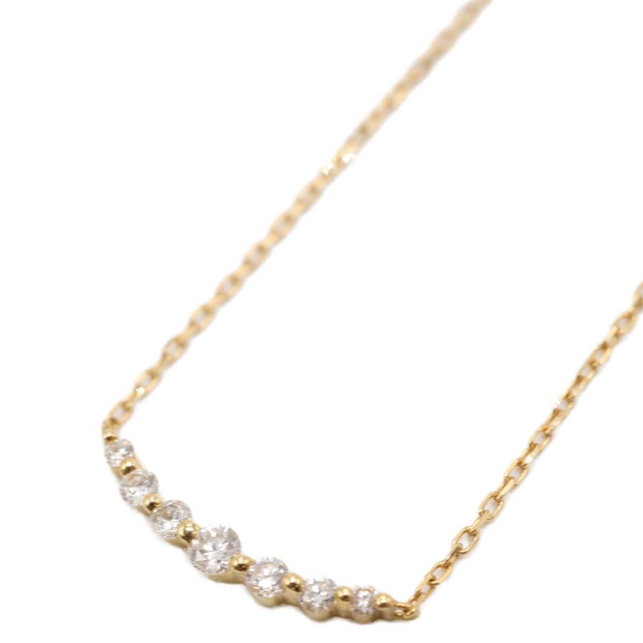 agete（アガット） 美品/ 10134116117 K18YG ダイヤモンド ネックレス