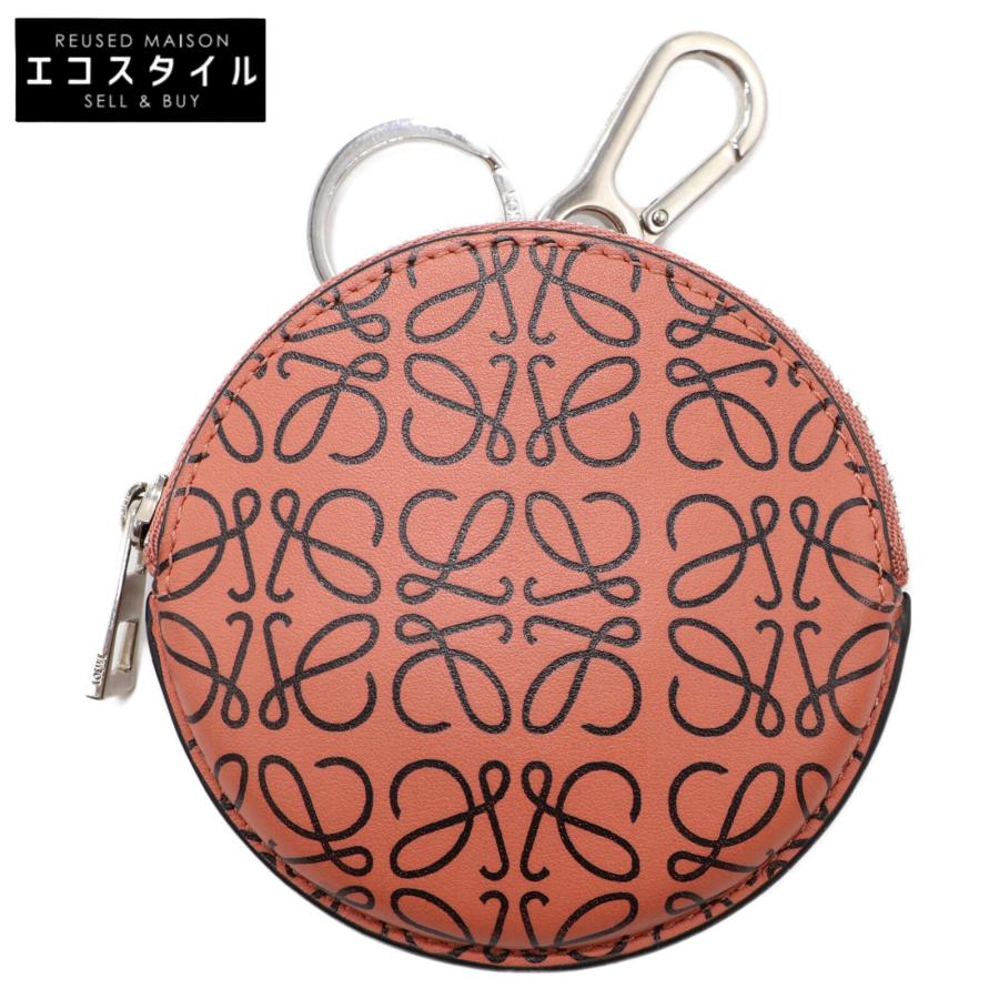 LOEWE ロエベ COOKIE CHARM ロゴプリント レザー コインケース ピンク 