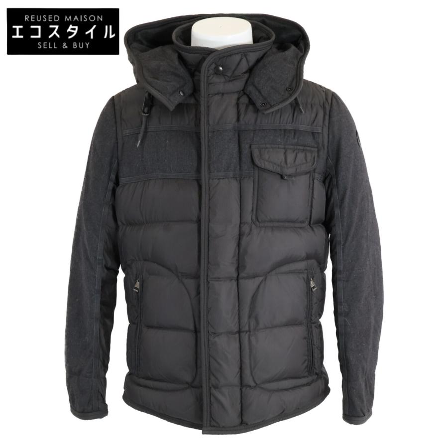 国内正規/ MONCLER モンクレール RYAN ナイロン/ウール 切替 フード付 