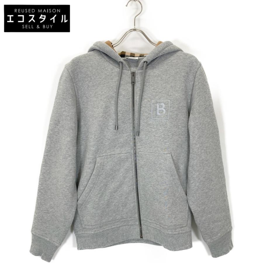 BURBERRY（バーバリー） 8061857 グレー コットン スクエアロゴ ジップ