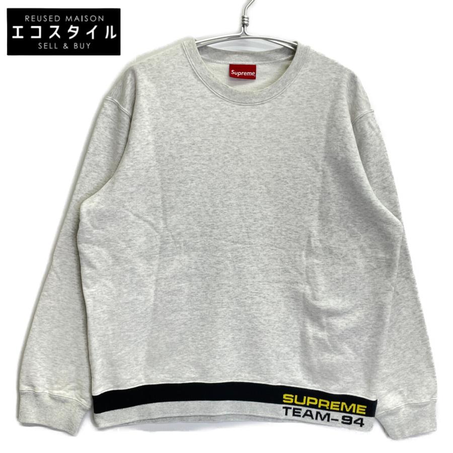 Supreme シュプリーム グレー リブ ストライプ クルーネック Supreme シュプリーム グレー リブ ストライプ クルーネック