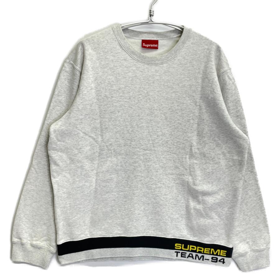 Supreme（シュプリーム） グレー リブ ストライプ クルーネック 