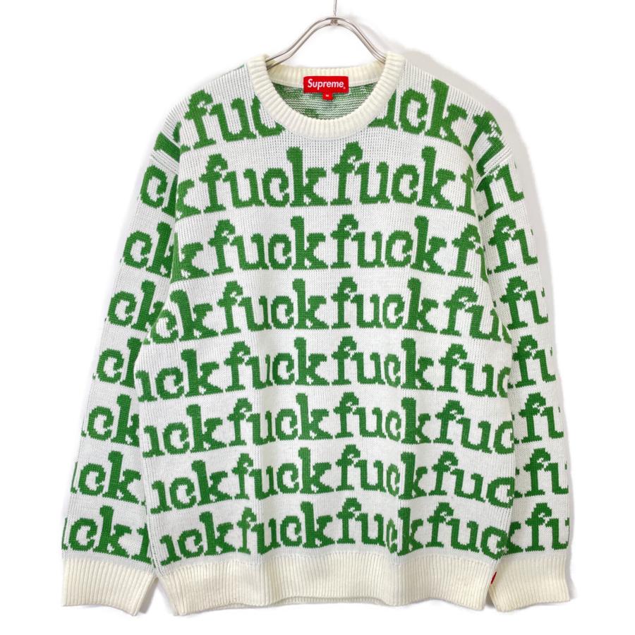 Supreme シュプリーム 22SS ホワイト×グリーン Fuck Sweater Supreme シュプリーム 22SS ホワイト×グリーン Fuck Sweater
