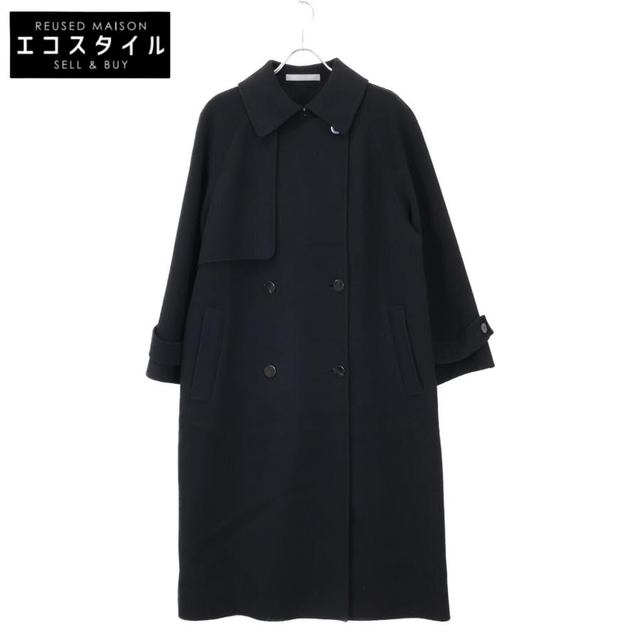 theory luxe ウールノーカラーロングコート 黒 36 【公式通販】