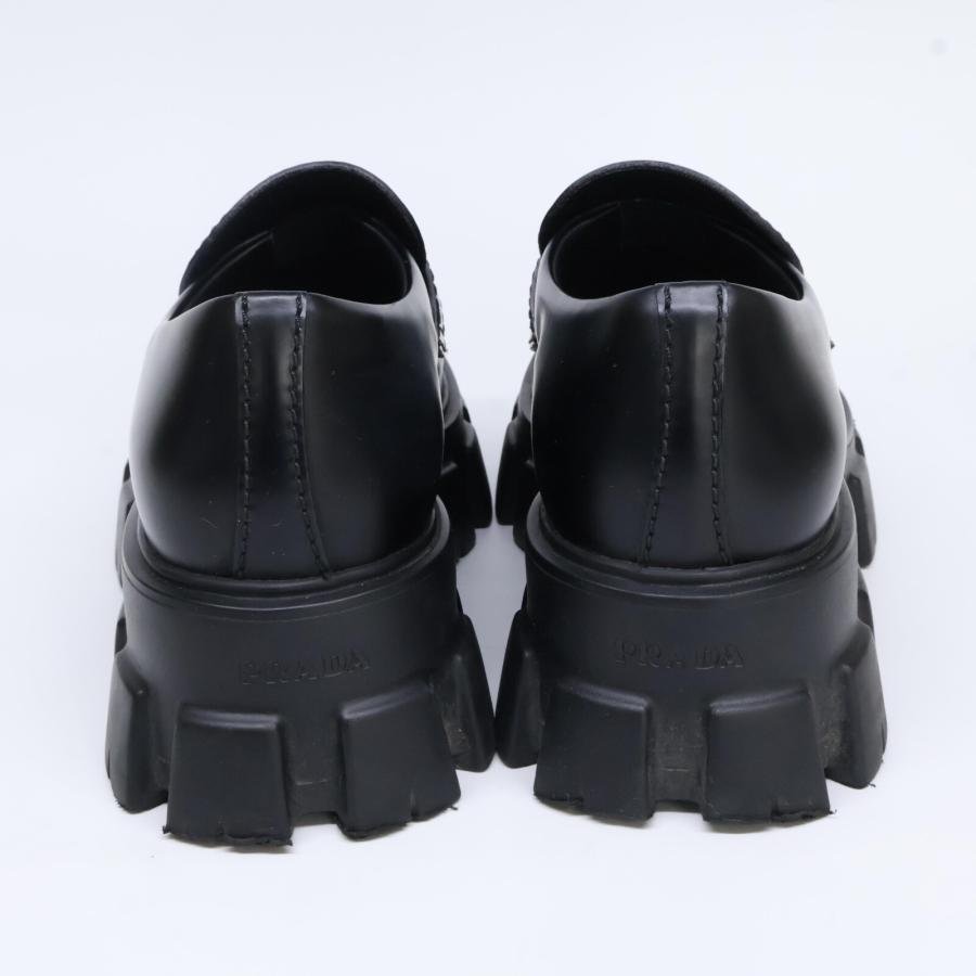 PRADA プラダ 2DE129 ブラック モノリス レザーローファー PRADA プラダ 2DE129 ブラック モノリス レザーローファー