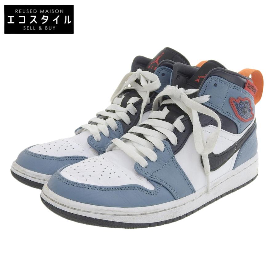 NIKE ナイキ ×FACETASM Air Jordan 1 Mid White/Navy ハイカット