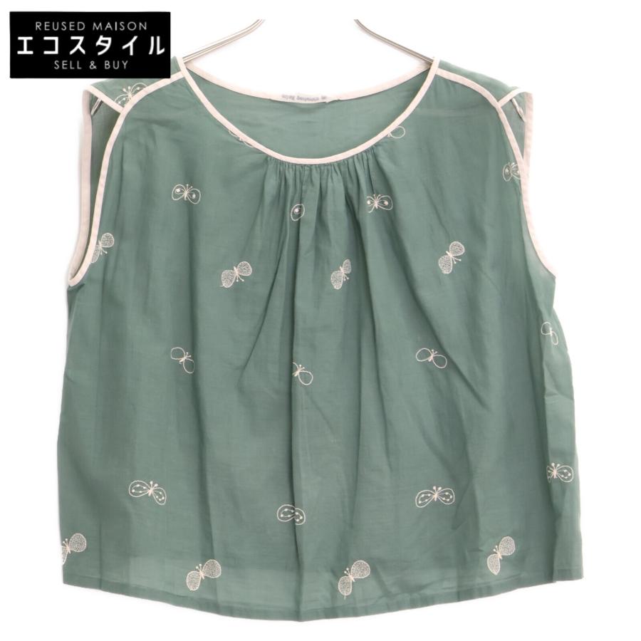 mina perhonen ミナペルホネン ys1059 choucho ブラウス 36 グリーン  