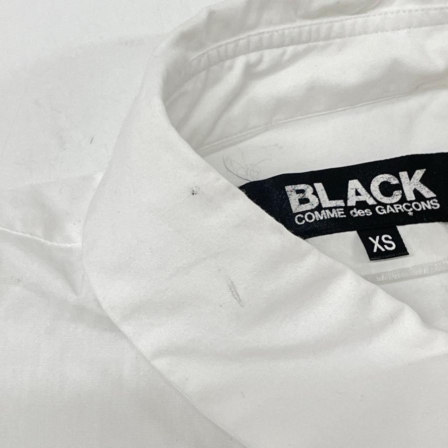 ブラックコムデギャルソン 15年製 1Q-B001 斜めボタン シャツ XS BLACKCOMMEdesGARCONS ブラックコムデギャルソン 15年製 1Q-B001 斜め
