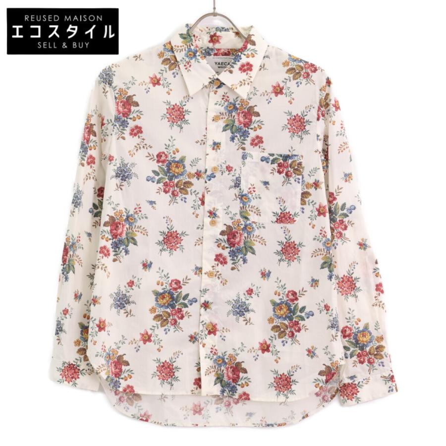 YAECA ヤエカ 【×LIBERTY】90102 ホワイト系 花柄 コットン 長袖シャツ  