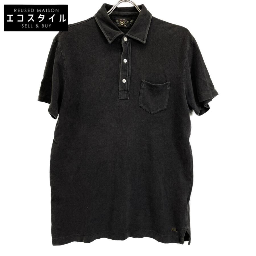 RRL ダブルアールエル フェードコットン ポロシャツ M ブラック メンズ