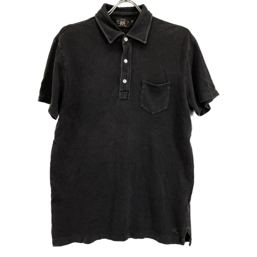 RRL ブラックポロシャツ　M RRL ダブルアールエル フェードコットン ポロシャツ M ブラック メンズ