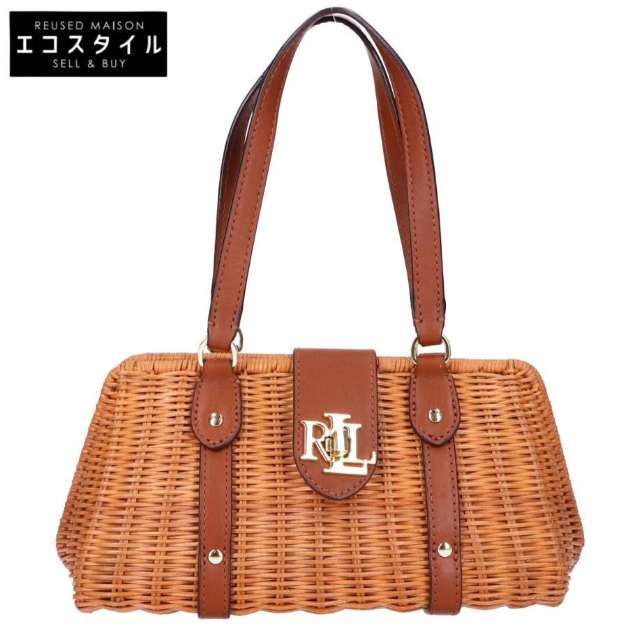 新品未使用品！ラルフローレン カゴバッグ 美品/ Ralph Lauren ラルフローレン Rattan Medium Lilly ターンロック