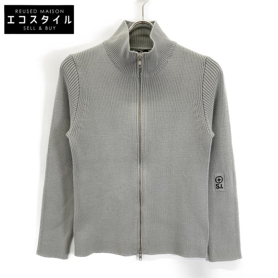 ストーンアイランド ジップアップニット グレー ネイビー STONE ISLAND ストーンアイランド 45145180 グレー ジップアップ