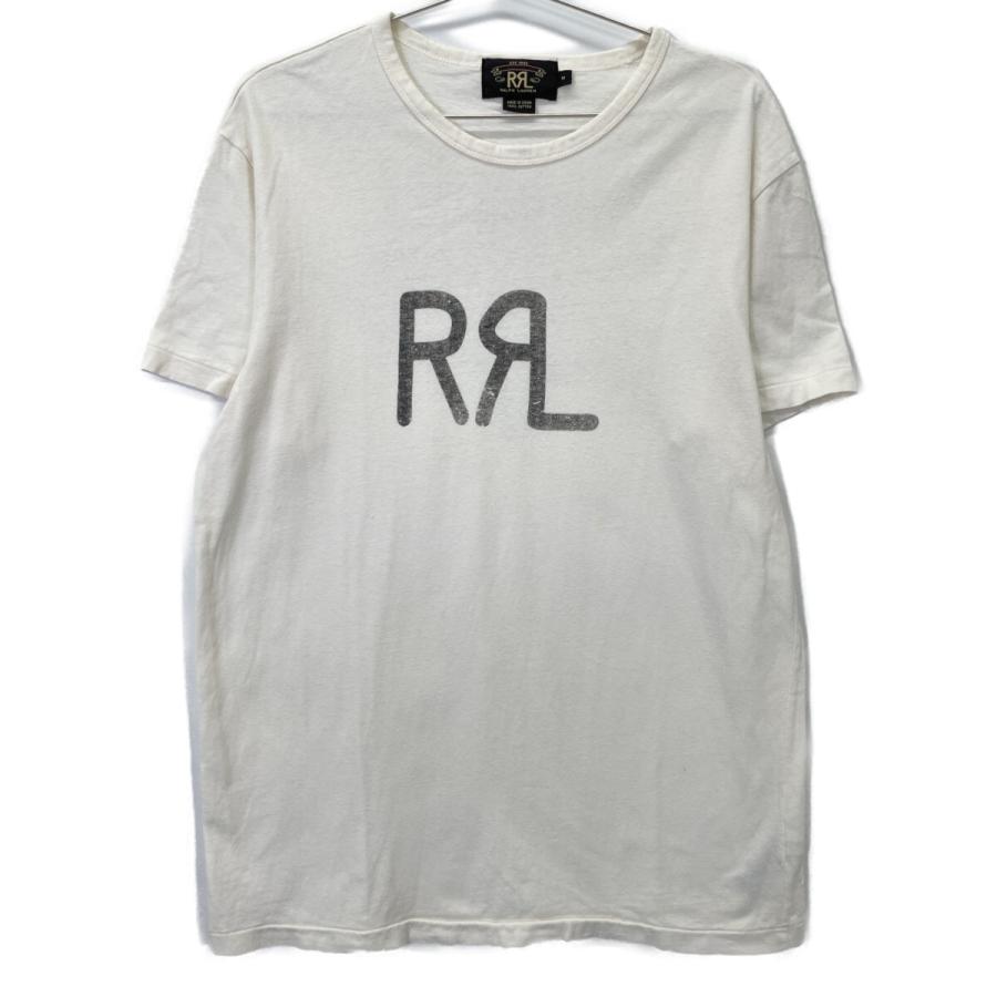 t*i様 RRL ロゴ Tシャツ ホワイト RRL ダブルアールエル ホワイト ロゴ プリント Tシャツ M トップス