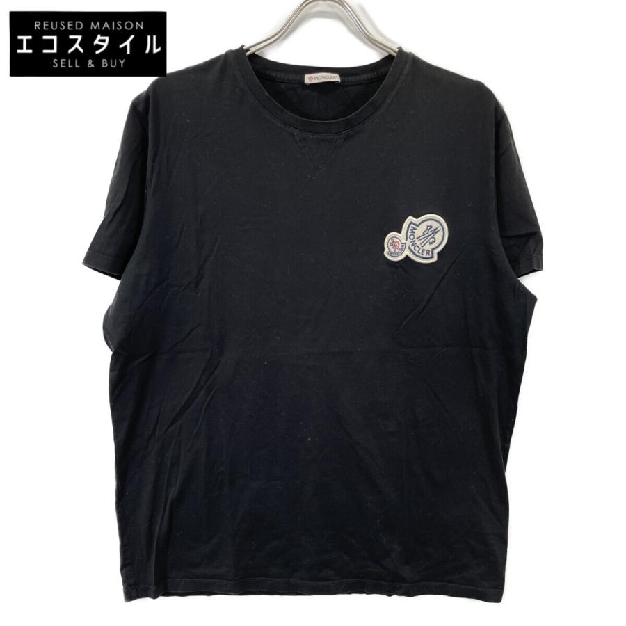 MONCLER ダブルワッペン Tシャツ M モンクレール MONCLER - MONCLER ダブルワッペン 半袖Tシャツ Mサイズ ネイビー