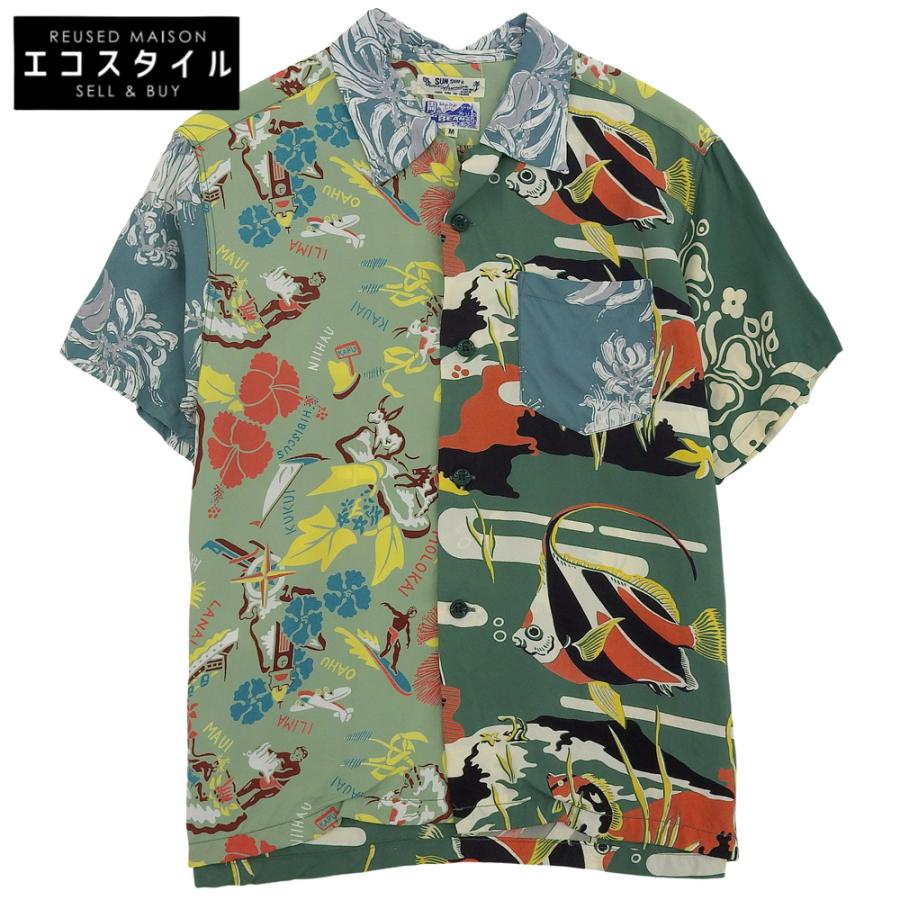 SUN SURF サンサーフ 美品 【ビームスボーイ別注】 クレイジー ハワイアン シャツ トップス メンズ グリーン M M 美品 SUN SURF サンサーフ ビームスボーイ別注 クレイジー ハワイアン