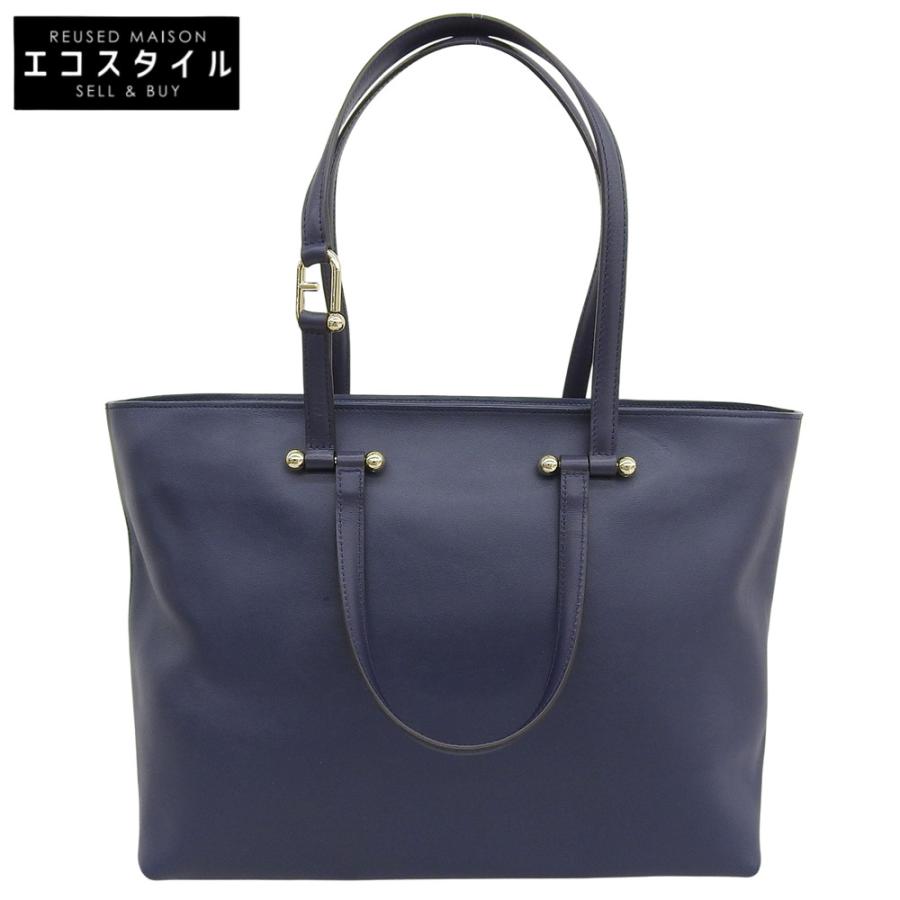 FURLA ネイビー レザー トートバッグ 大きめ FURLA ネイビー レザー トートバッグ 大きめ ネイビー（紺）系 FURLA
