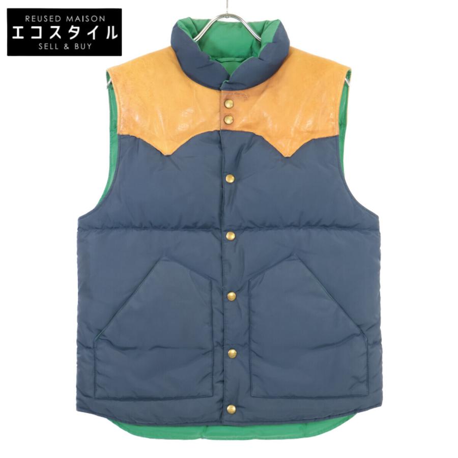 RRL ダブルアールエル グリーン×ネイビー リバーシブルダウンベスト