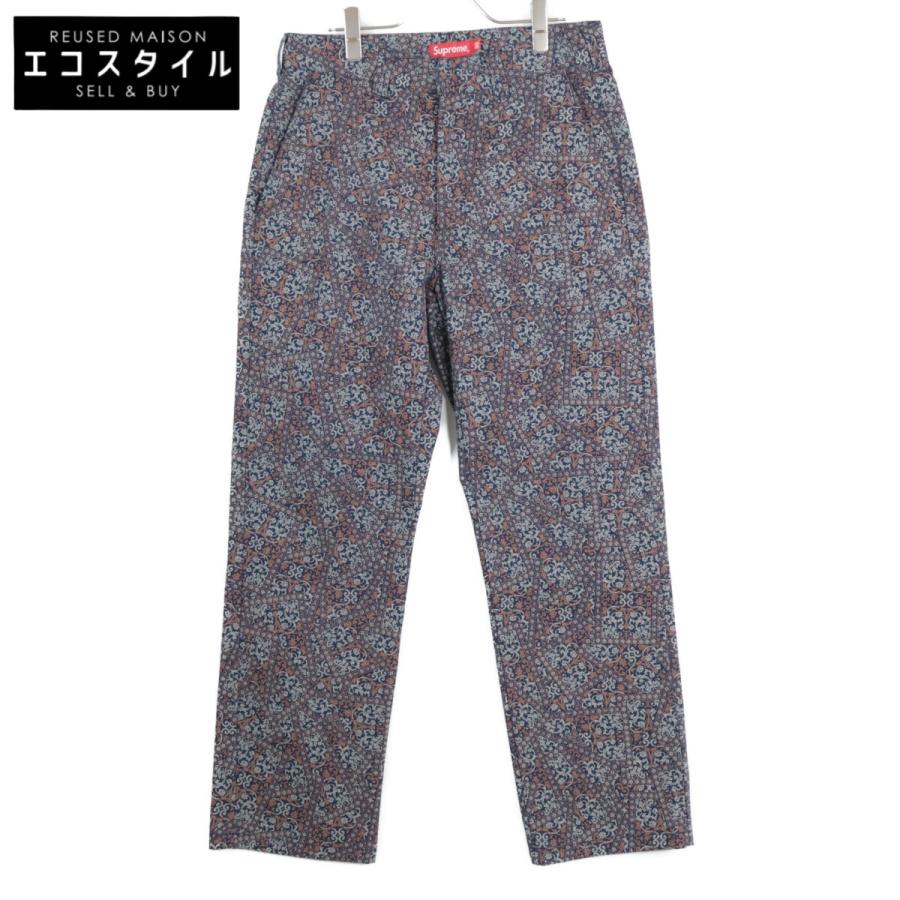 Supreme（シュプリーム） 21FW ネイビー系 Floral Cards ワークパンツ