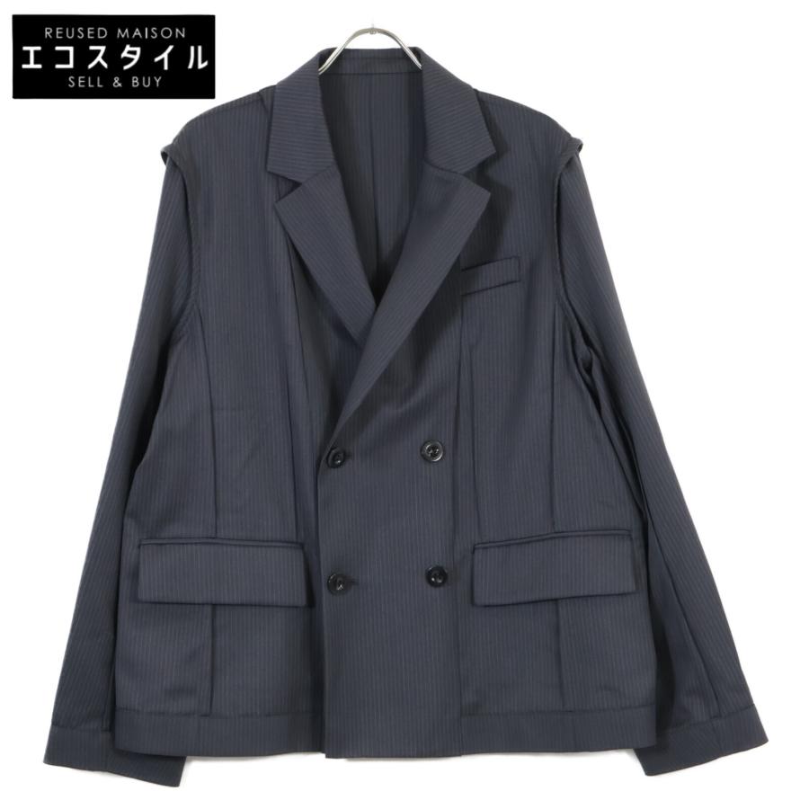 sacai（サカイ） 25-03632M ストライプ Doeskin Jacket ブラック 1