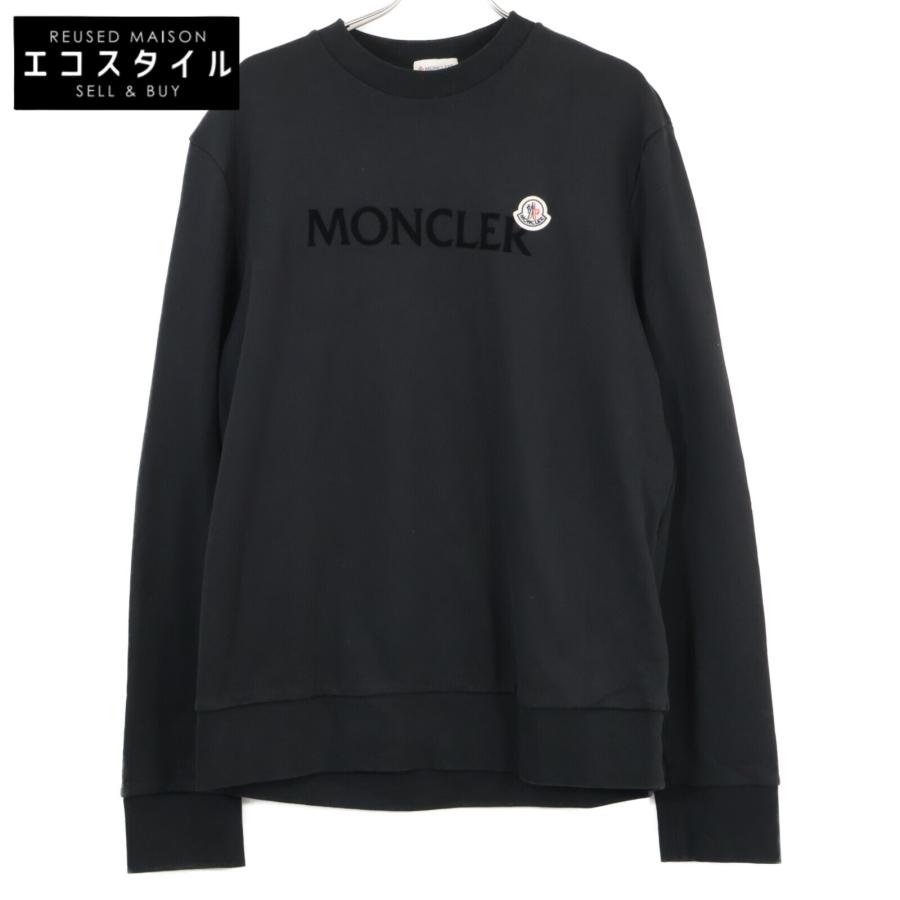 【24AW】MONCLER モンクレール スウェット ニット切替 ドッキング 黒 MONCLER（モンクレール） 24AWモデル メンズ ロゴデザイン スエット