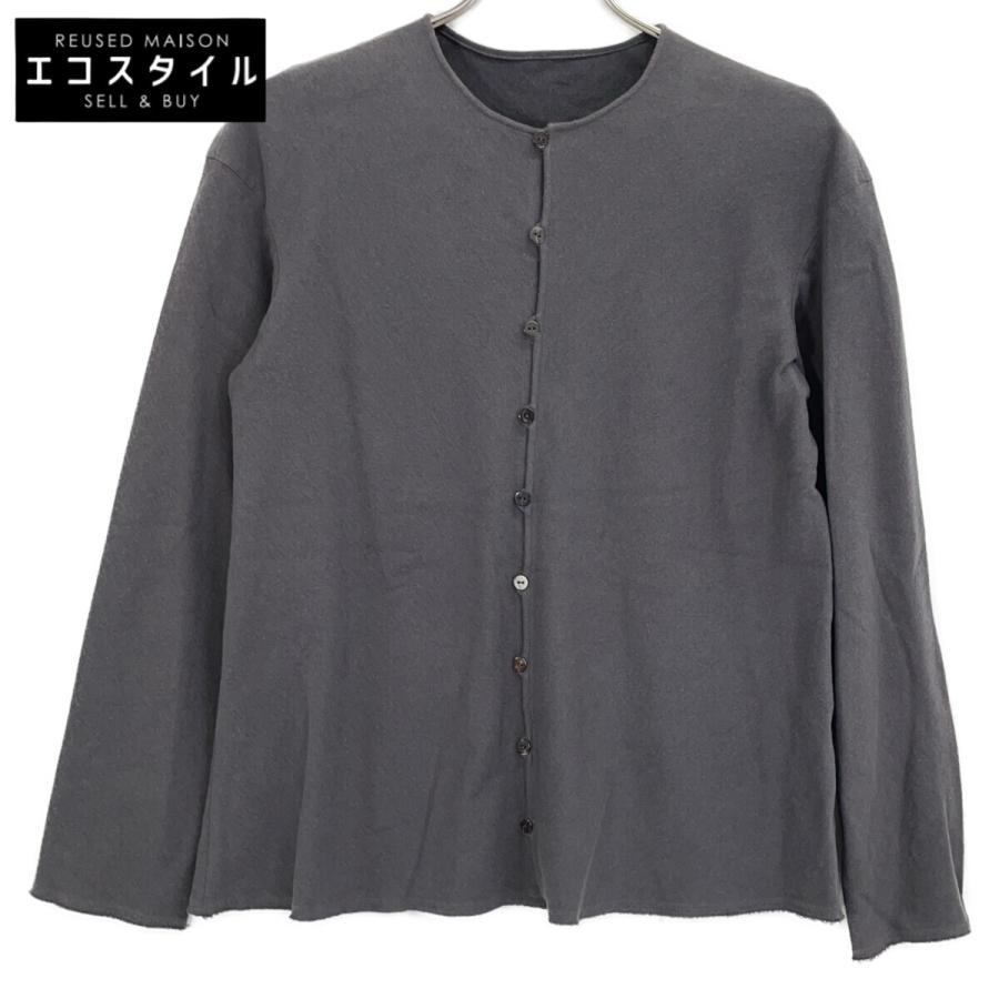 JURGEN LEHL ヨーガンレール グレー ノーカラー コットン シャツ