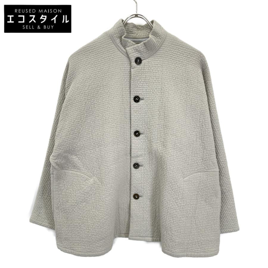 JURGEN LEHL　ヨーガンレール カーキ色　アンサンブル JURGEN LEHL ヨーガンレール グレー ウール×コットン スタンドカラー