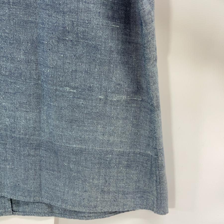 JURGEN LEHL ヨーガンレール グレー ノーカラー 花刺繍 シャツ ブルー トップス コットン レディース 中古_2