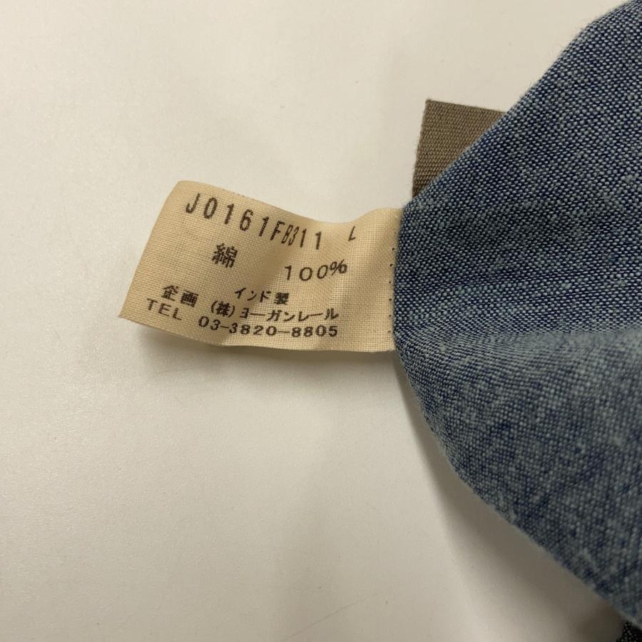 JURGEN LEHL ヨーガンレール グレー ノーカラー 花刺繍 シャツ ブルー トップス コットン レディース 中古_5
