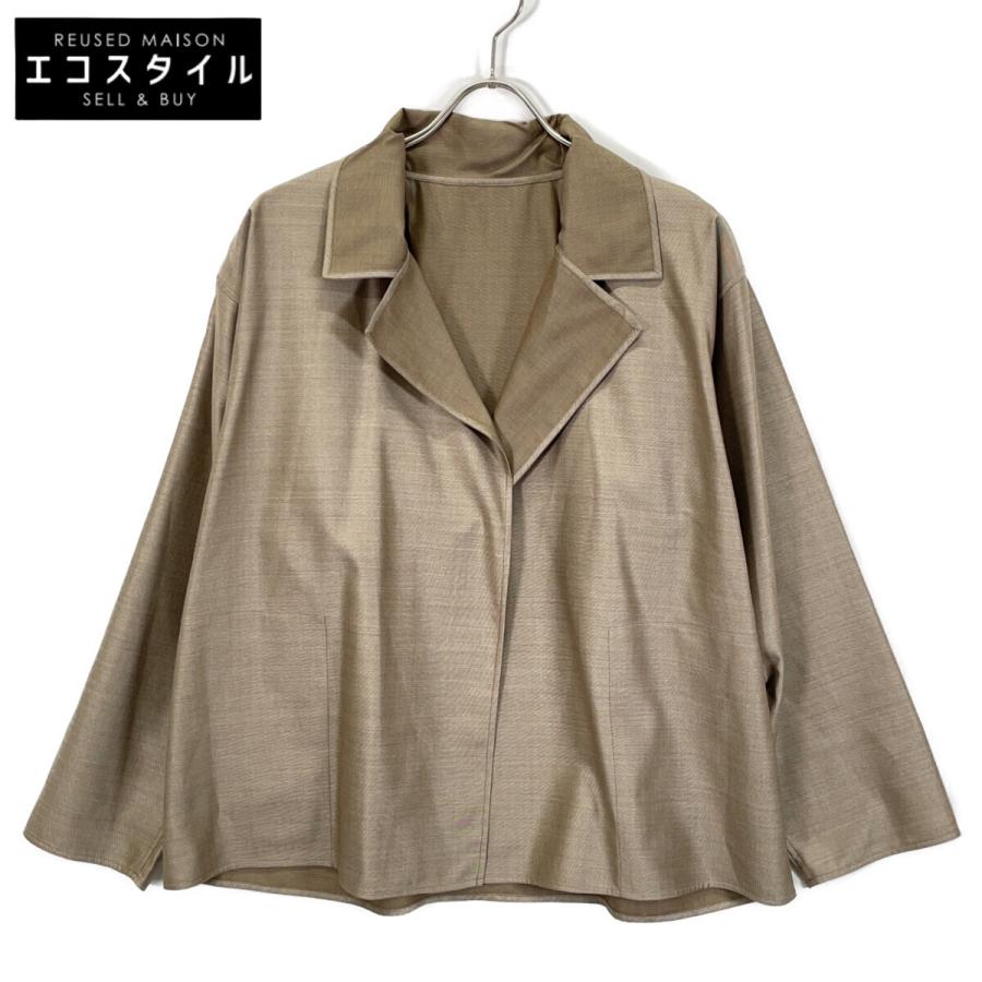 JURGEN LEHL ヨーガンレール ブラウン シルク×ウール シャツジャケット