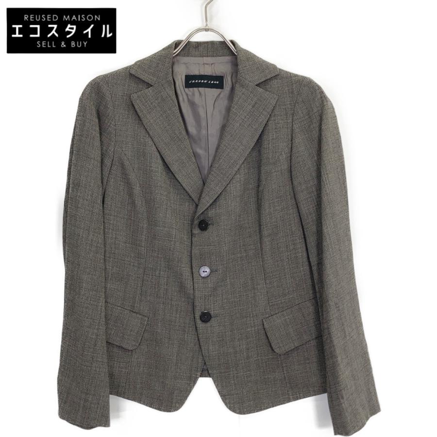 Jurgen Lehlヨーガンレール　ジャケット　ウール　柄　ライナー付　グレー JURGEN LEHL ヨーガンレール グレー ウール テーラード ジャケット