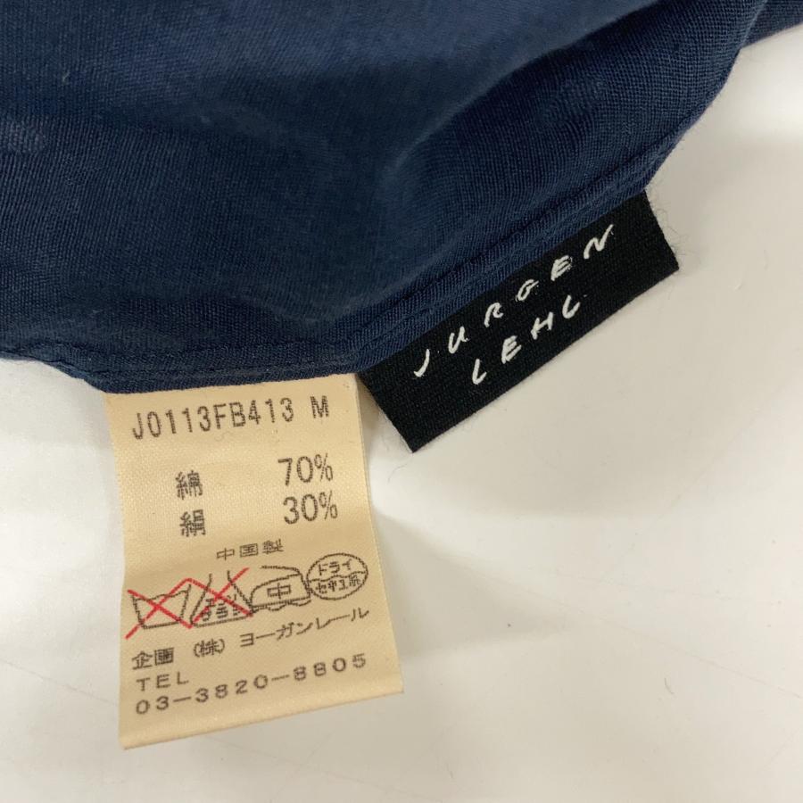 JURGEN LEHL ヨーガンレール ネイビー シルク×コットン カラーシャツ