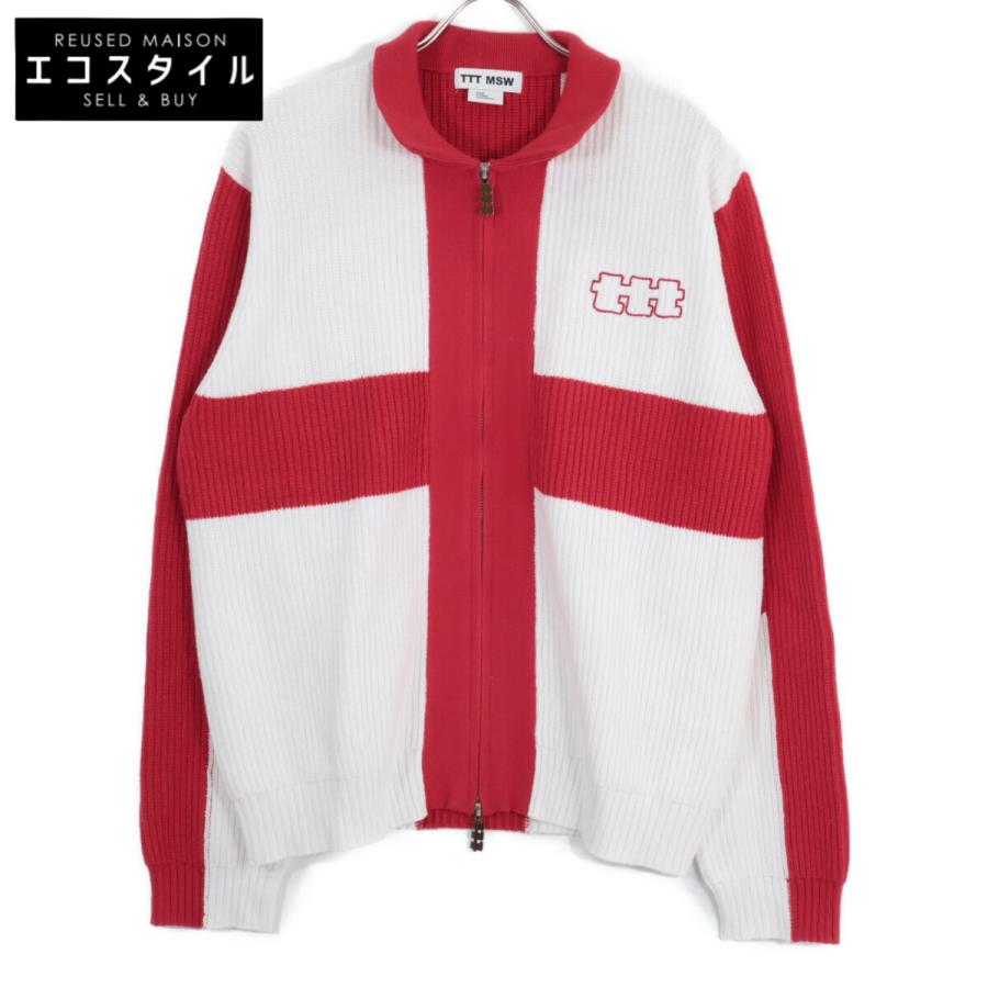 TTTMSW ティー TTT-25AW-KT03 ホワイト×レッド ボーダー ジップアップ