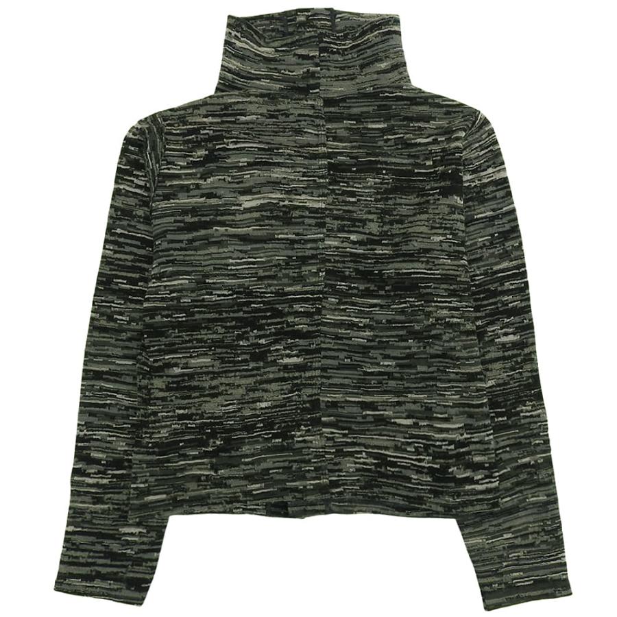 Jurgen Lehl ヨーガンレール ジャガード ハイネック シャツ シルク混 トップス レディース グレー系 M_2