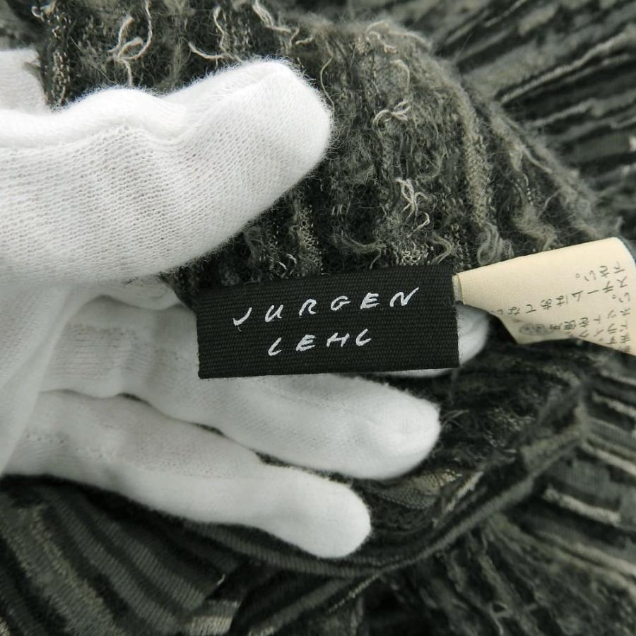 Jurgen Lehl ヨーガンレール ジャガード ハイネック シャツ シルク混 トップス レディース グレー系 M_3