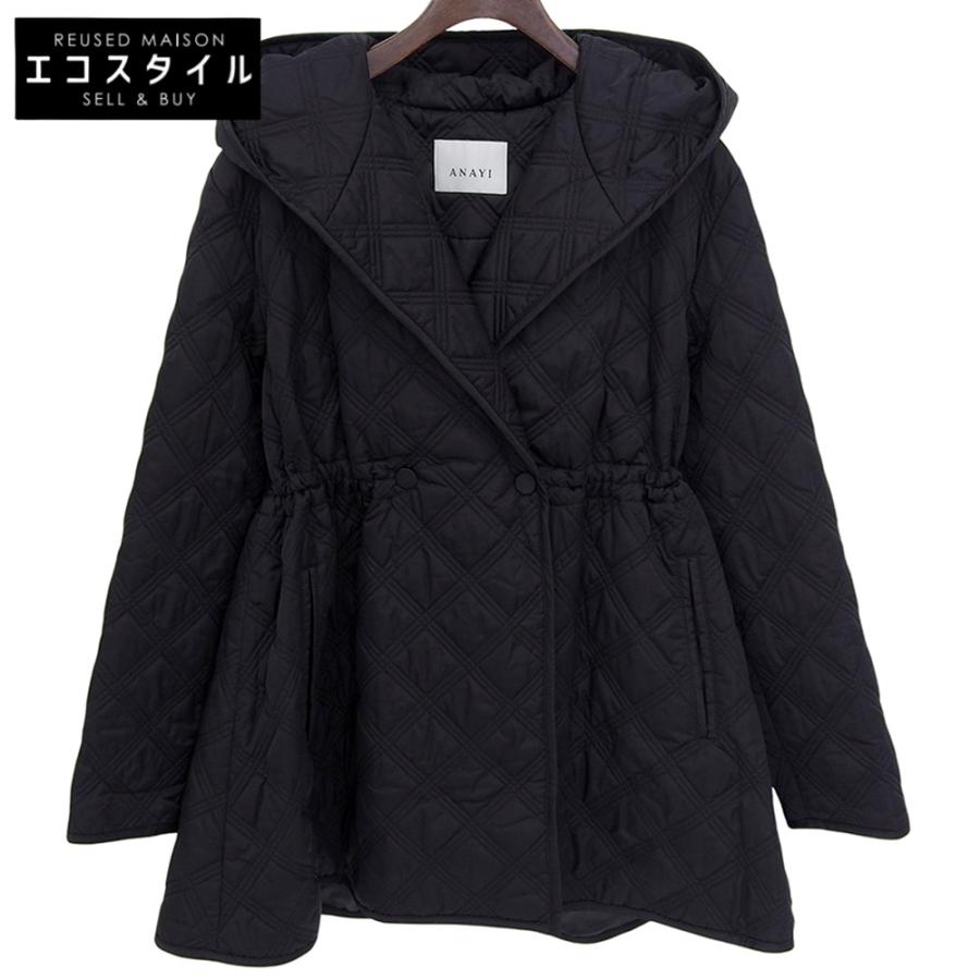 ANAYI（アナイ） 美品 キルティングフード コート レディース 黒