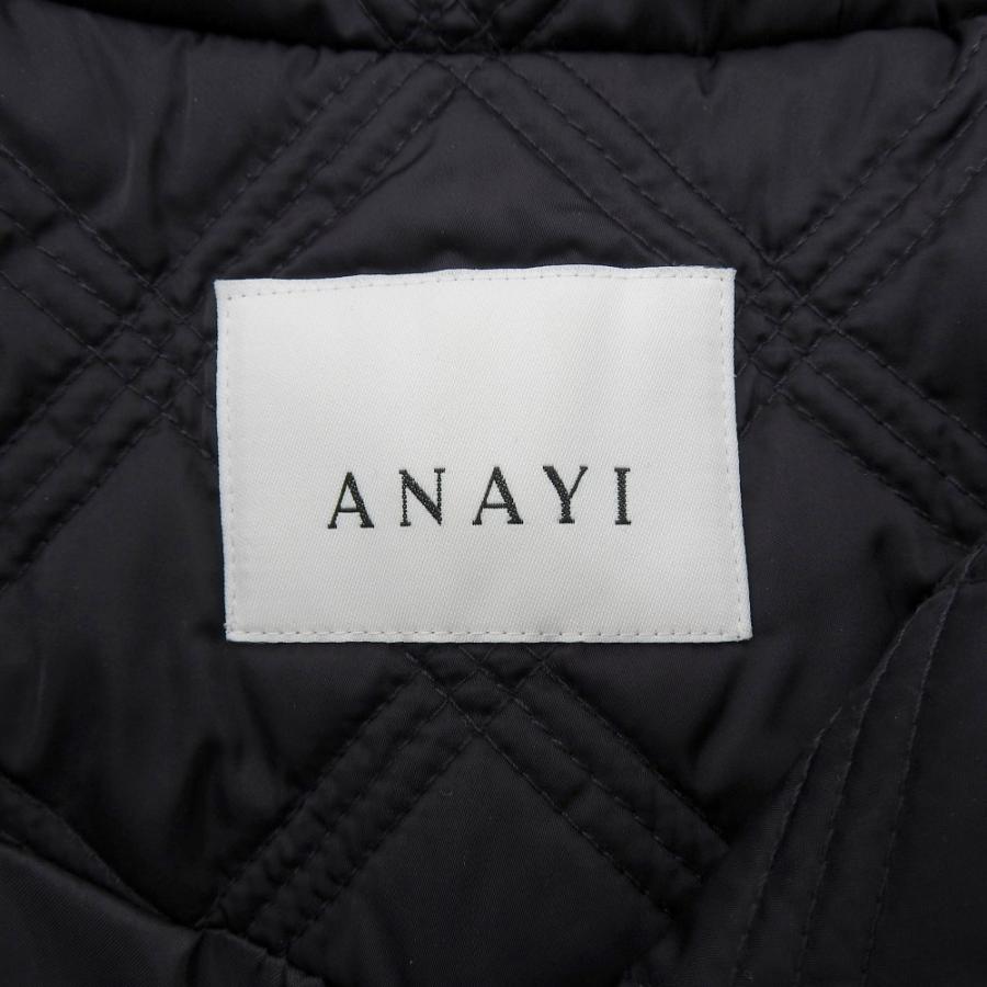 美品 ANAYI アナイ キルティングフード コート レディース 黒 ブラック 36 24年製_3