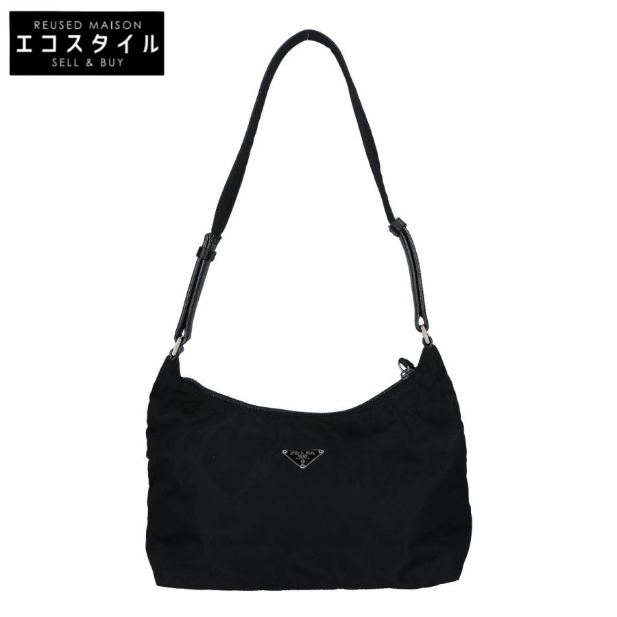 極美品　PRADA プラダ　ハンドバッグ　黒　S071 PRADA（プラダ） 極 美品 希少品 ロゴ ゴールド 金具 テスート