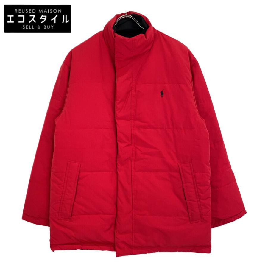 POLO RALPH LAUREN ポロ ラルフローレン JR-RL-IA3654 ブラック×レッド リバーシブル ダウンジャケット M POLO RALPH LAUREN（ポロ・ラルフローレン） ポロ ラルフローレン JR