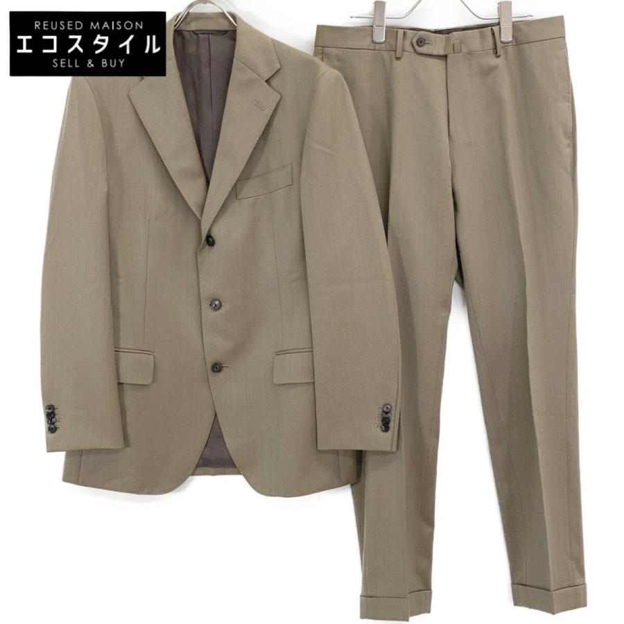 ユニバーサルランゲージ玉虫ヘリンボーンソラーロ上下セットアップビジネススーツ UNIVERSAL LANGUAGE 91K171F160 玉虫 ブラウン ヘリンボーン ソラーロ