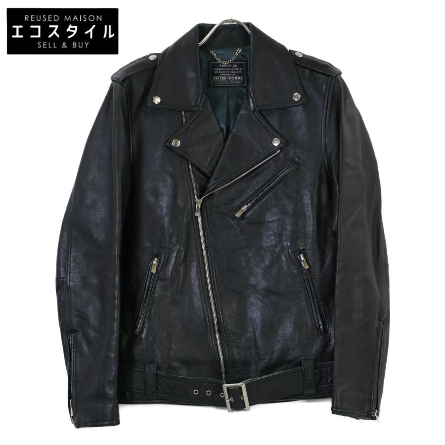 291295=HOMME 291295オム ブラック カウハイド TYPE P-29 ダブル
