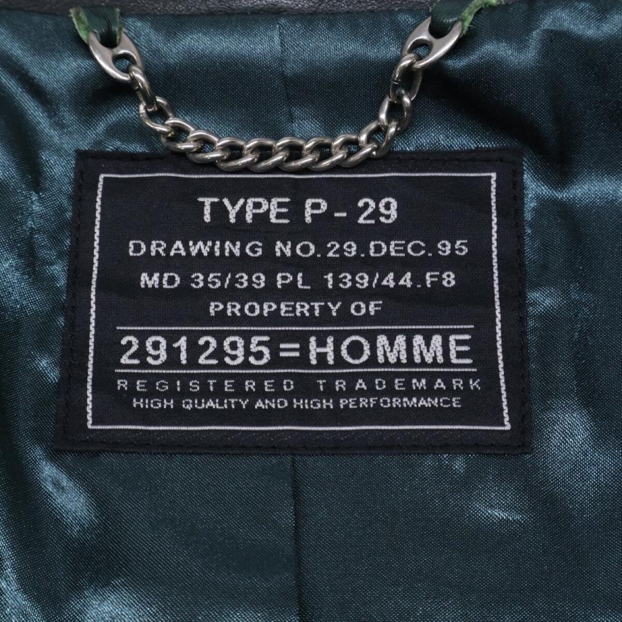 291295=homme 291295オム ブラック カウハイド TYPE P-29 ダブル