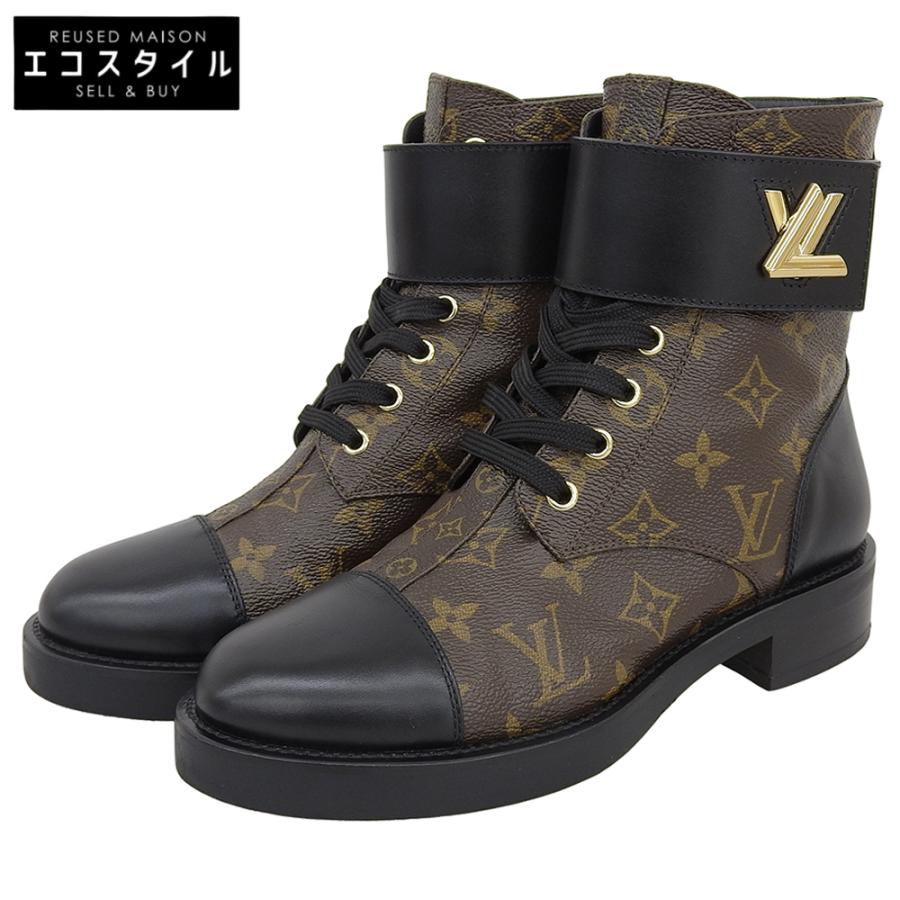 ルイ・ヴィトン　ワンダーランドライン　アンクルブーツ　ブラック　35 1/2 LOUIS VUITTON ルイヴィトン モノグラム ワンダーランド・ライン