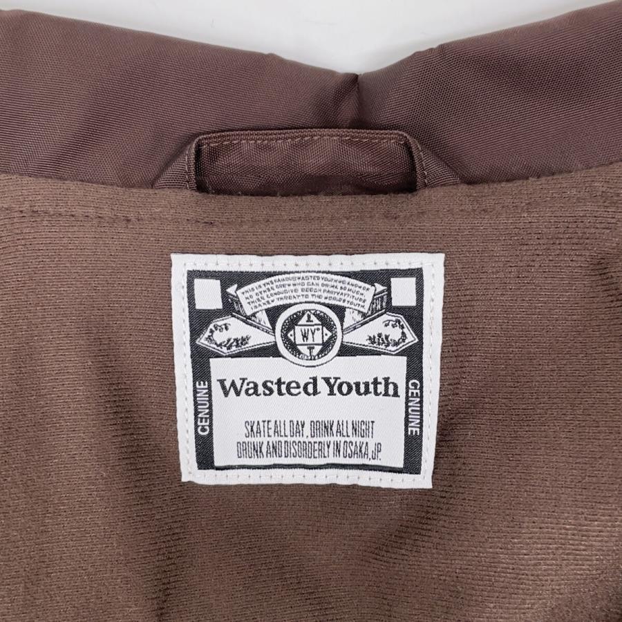 Wasted Youth ウェイステッドユース ブラウン ナイロン プリント 
