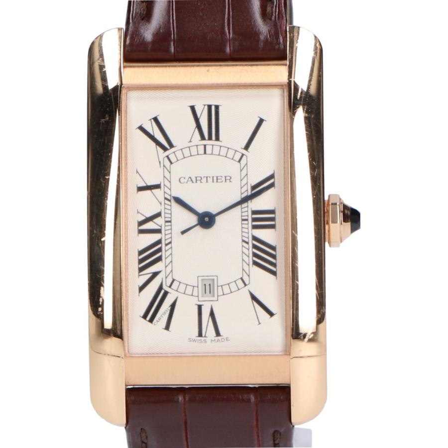 Cartier（カルティエ） W2609156 タンクアメリカンLM PG×革 AT 腕時計