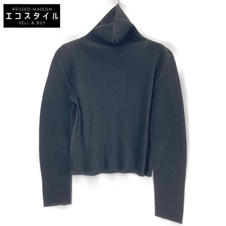 美品　プリーツプリーズ　リブプリーツベーシックス　Tシャツ　カットソー黒 PLEATS PLEASE ISSEY MIYAKE（Tシャツ/カットソー(半袖/袖なし)）の