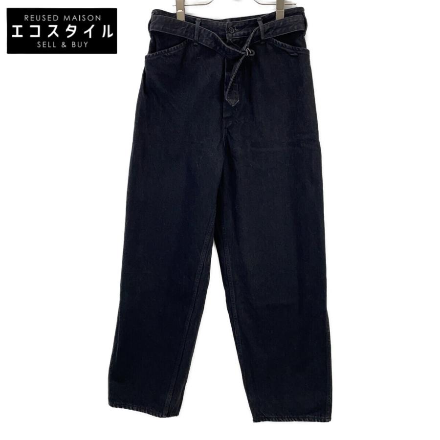 COMOLI コモリ R01-03011 20SS ブラック BELTED DENIM PANTS 1